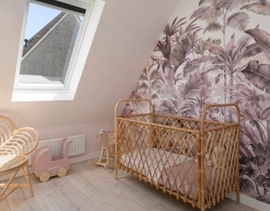 Rotan ledikant 120x60 cm met peuterrand, Kinderen en Baby's, Babywiegjes en Ledikanten, Ophalen, Gebruikt, Ledikant