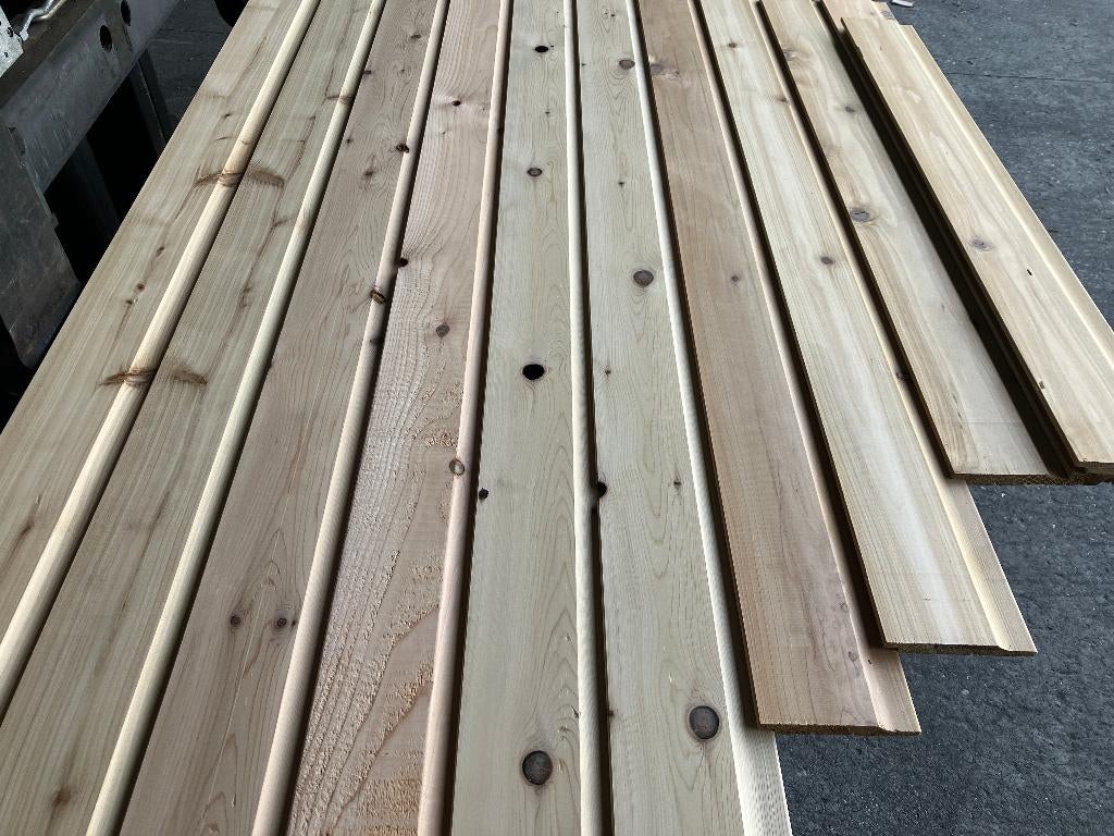 Western Red Cedar-rabatdelen-channelsiding-18x122mm-€ 2,13m1, Ophalen, Overige typen, Nieuw, Hardhout
