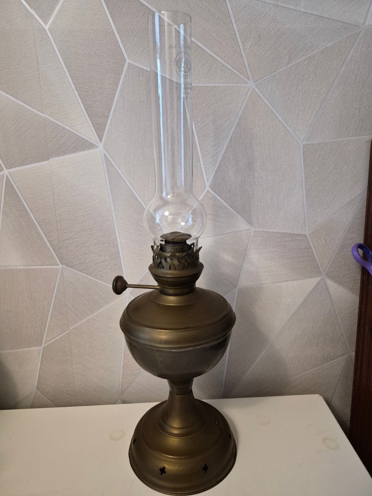Antieke olielamp - Messing, Ophalen