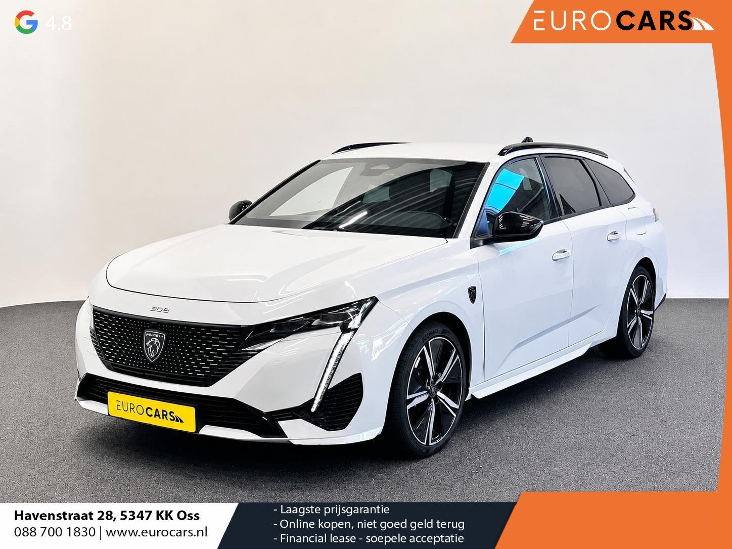Peugeot 308 SW 1.6 Plug-in Hybrid 225 GT Navigatie Apple Car, Auto's, Gebruikt, 4 cilinders, 150 min, Wit
