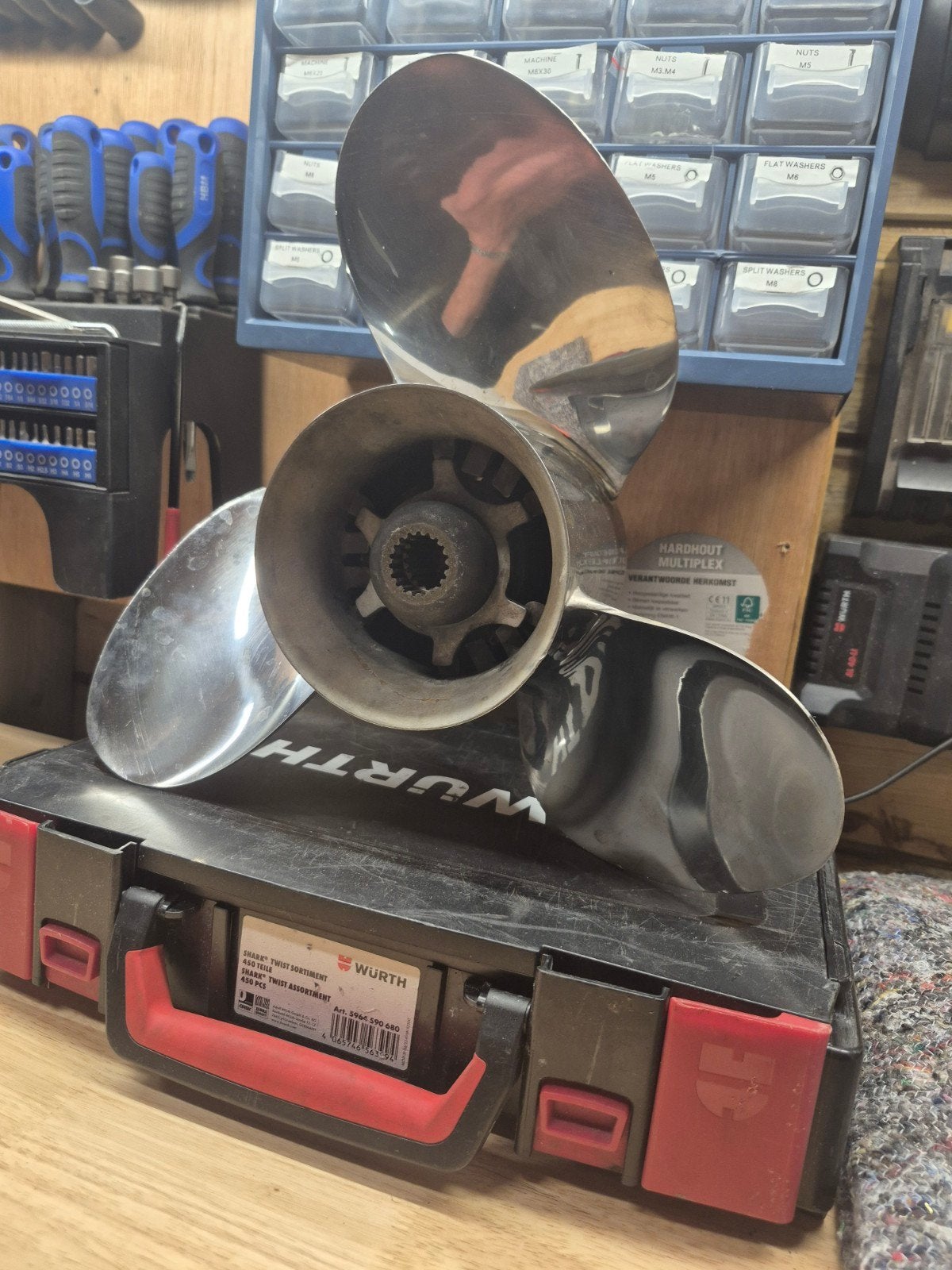 Roestvrijstalen schroef 14 1/4 x 17, Ophalen, Gebruikt, Motor en Techniek, Motorboot