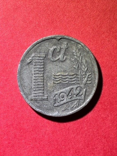 Duitse bezetting-Nederland 1 cent 1942 zink #2, Verzenden, Koningin Wilhelmina, 1 cent, Losse munt