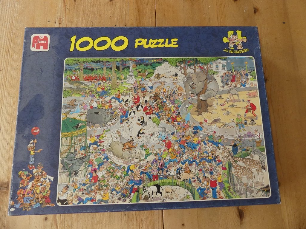 Puzzel / 1000 / Jan van Haasteren / Dierentuin Artis / 2002, Hobby en Vrije tijd, Denksport en Puzzels, Ophalen of Verzenden, 500 t/m 1500 stukjes