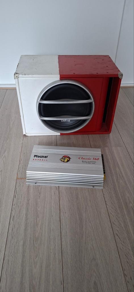 Axton subwoofer en magnat classic 360 versterker., Auto diversen, Autospeakers, Ophalen of Verzenden, Gebruikt