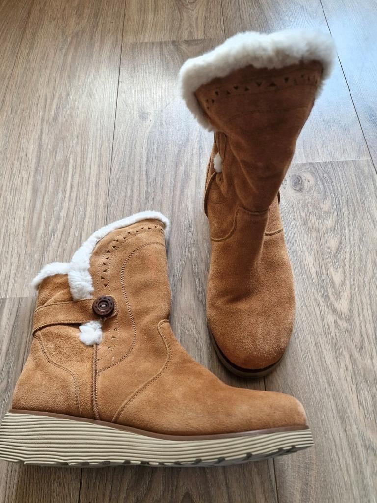 Skechers Bruin Suède Laarzen Maat 40 - Zo goed als nieuw, Skechers, Bruin, Verzenden, Lage of Enkellaarzen