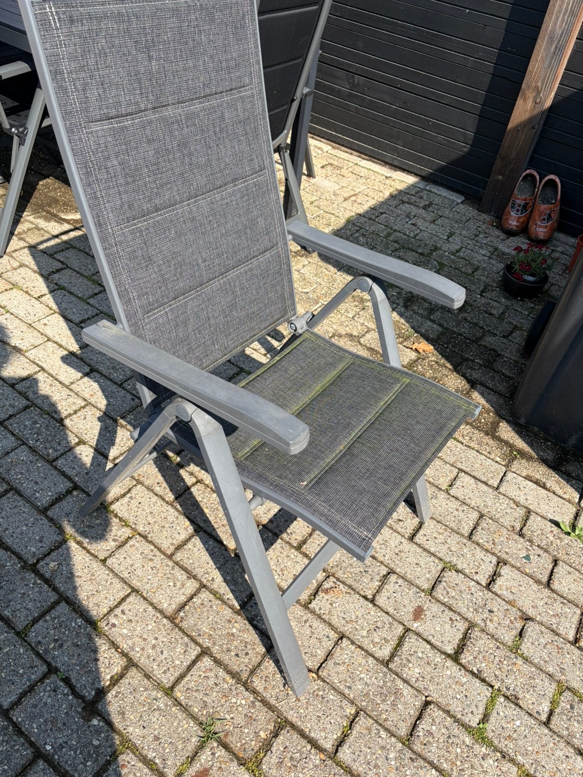 2 aluminium tuin/ klapstoelen, Tuin en Terras, Ophalen of Verzenden, Gebruikt, Aluminium