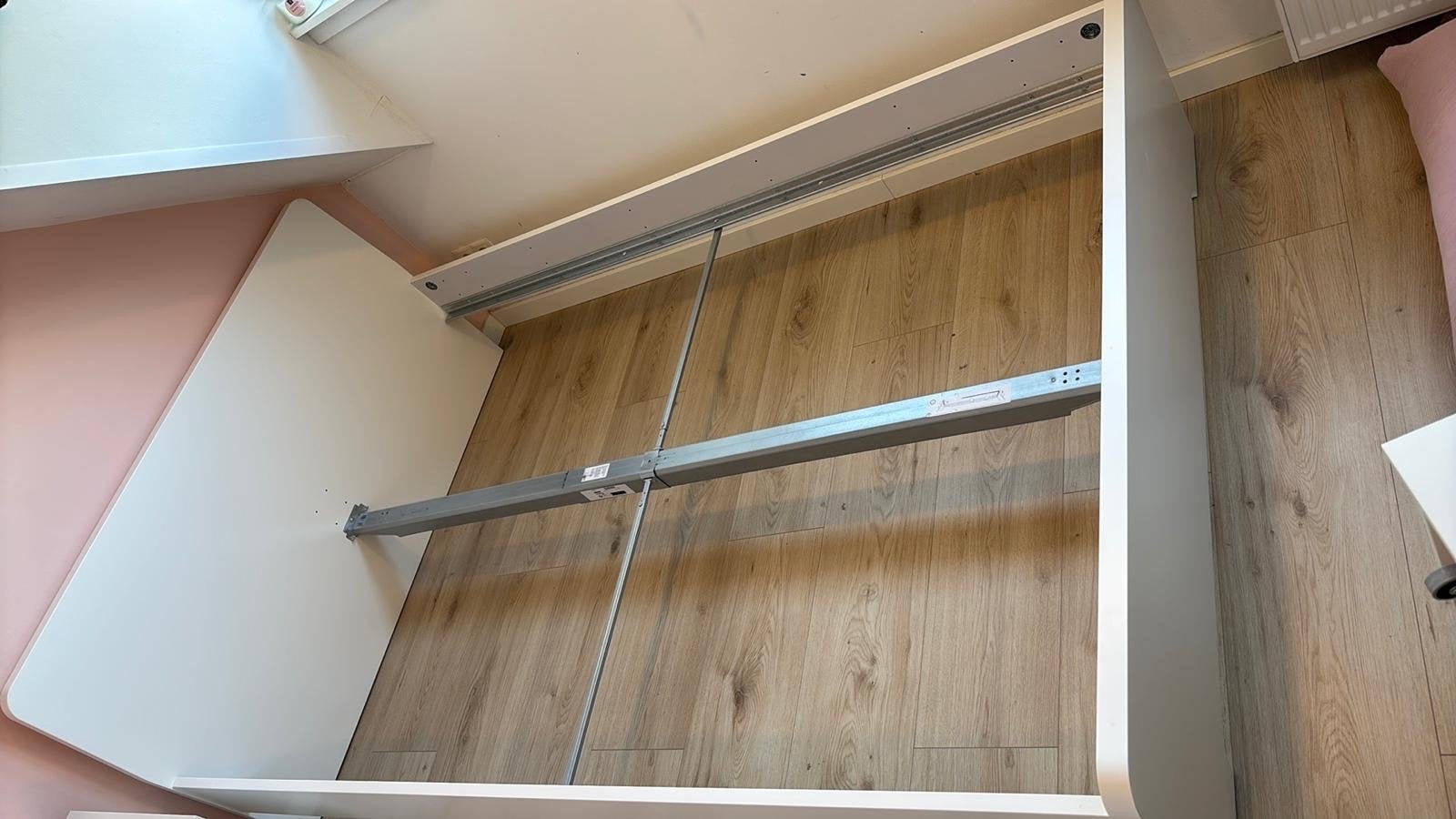 IKEA Malm - bedframe 140x200 met bedlades en nachtkastje, Ophalen, Gebruikt, Wit, 140 cm
