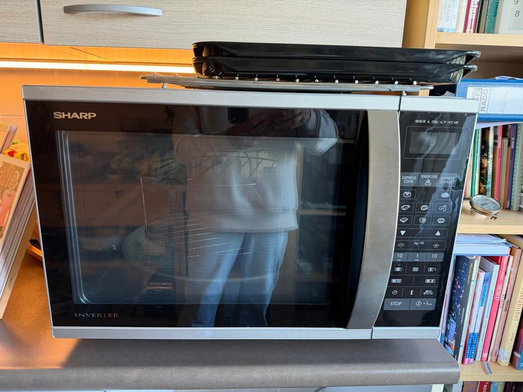 Sharp Combimagnetron - type R-971(IN)W Inverter, Witgoed en Apparatuur, Ovens, 60 cm of meer, Zo goed als nieuw, Oven met grill