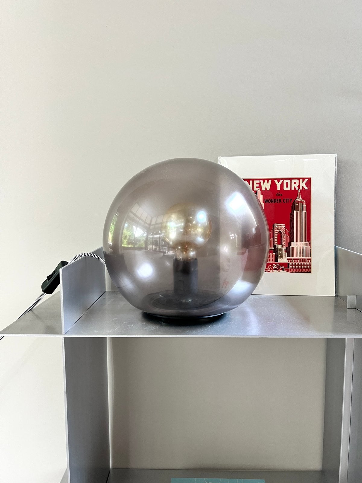 FADO Ikea lamp glazen bol | rookglas grijs, Ophalen, 25 cm, Grijs, IKEA