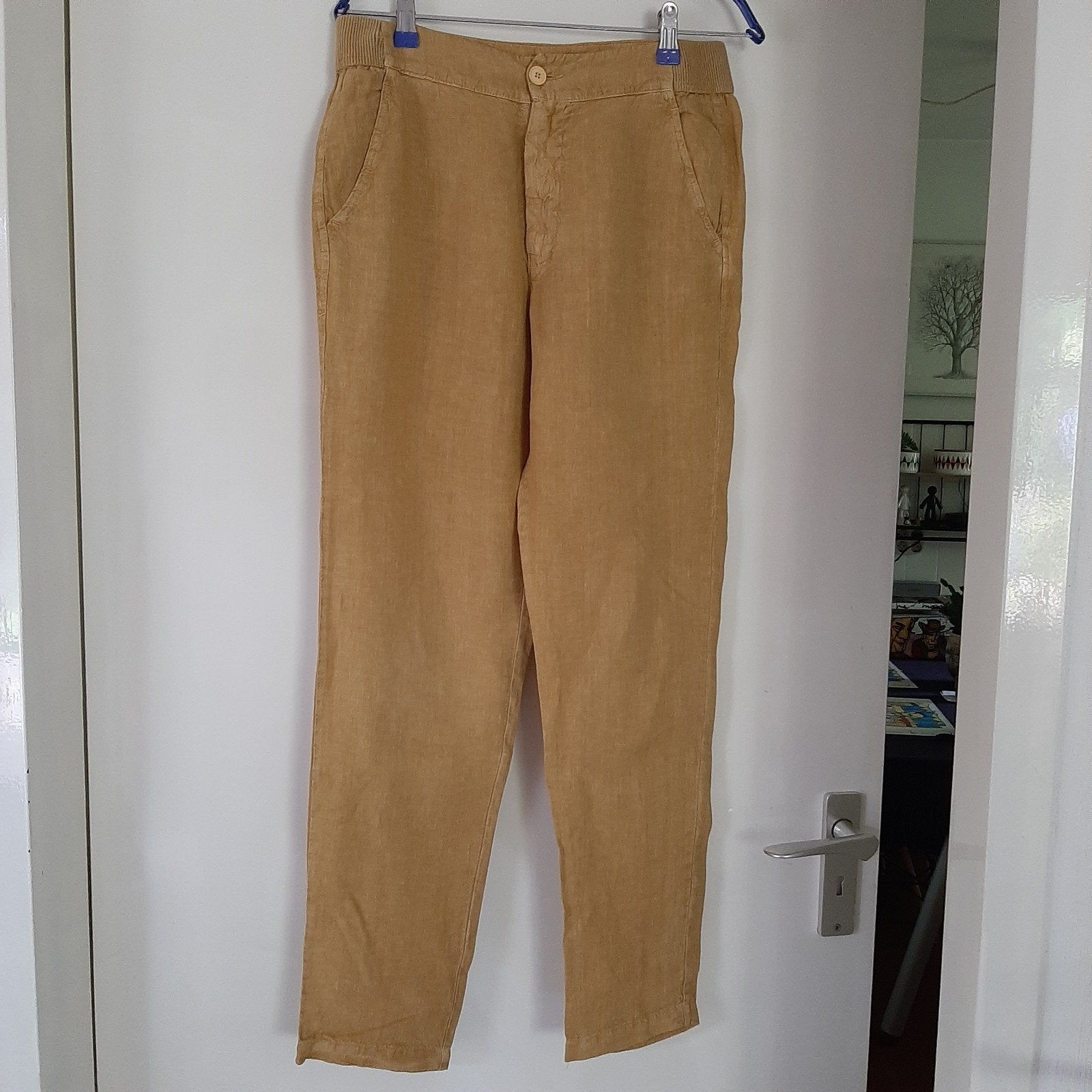 Linnen broek merk Tandem, maïsgeel, maat 36/38. Nieuw., Kleding | Dames, Tandem, Geel, Nieuw, Ophalen of Verzenden