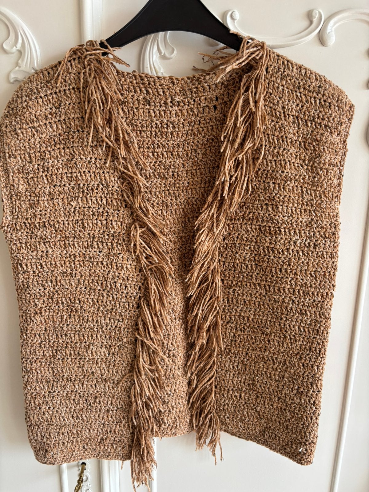 Nieuw bruin beige handgemaakt vest 36/38, Ophalen of Verzenden, Nieuw, Maat 36 (S), Bruin