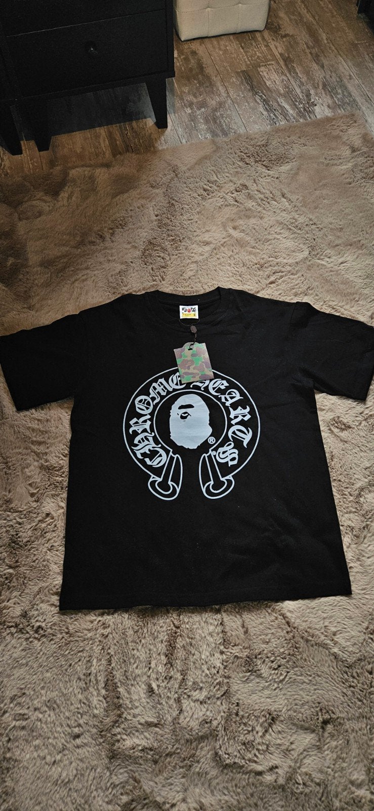 Chrome Hearts x Bape T-shirt, Zwart, Nieuw, Overige maten, Ophalen of Verzenden
