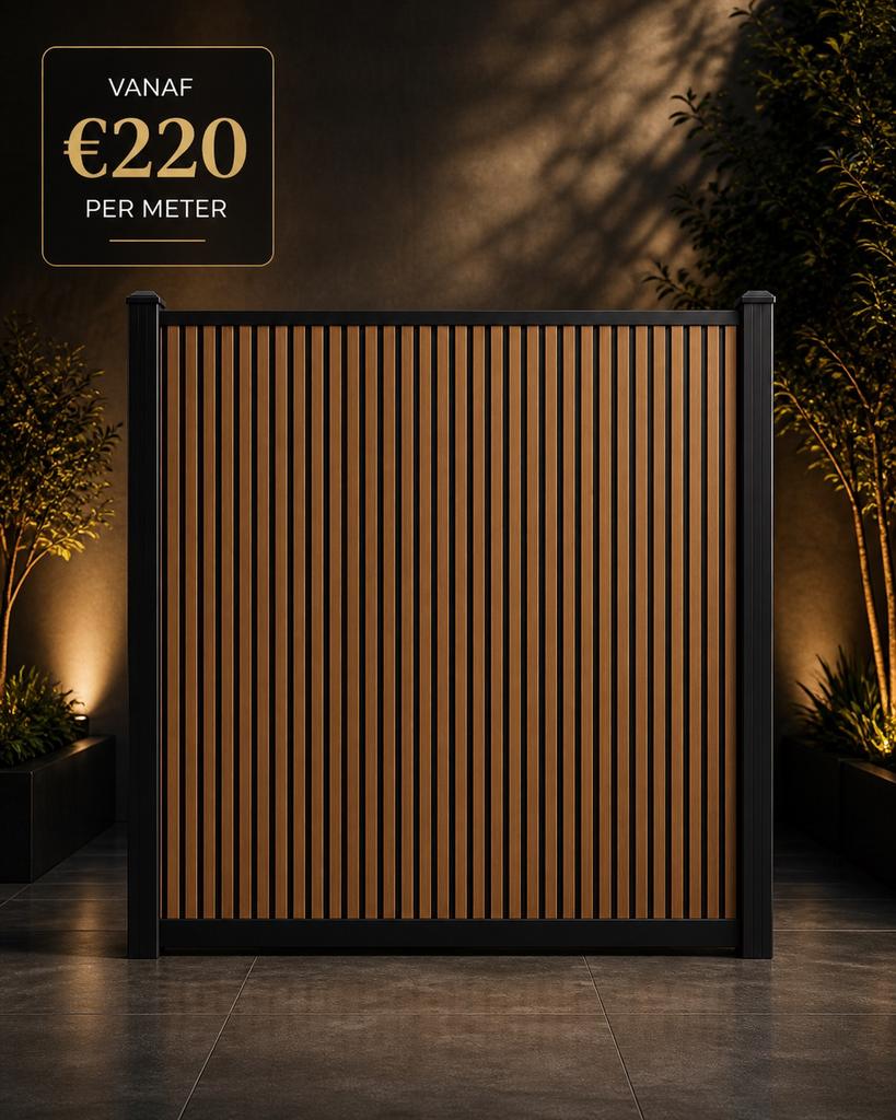 Composiet aluminium schutting vanaf €190 per meter  all in, Verzenden