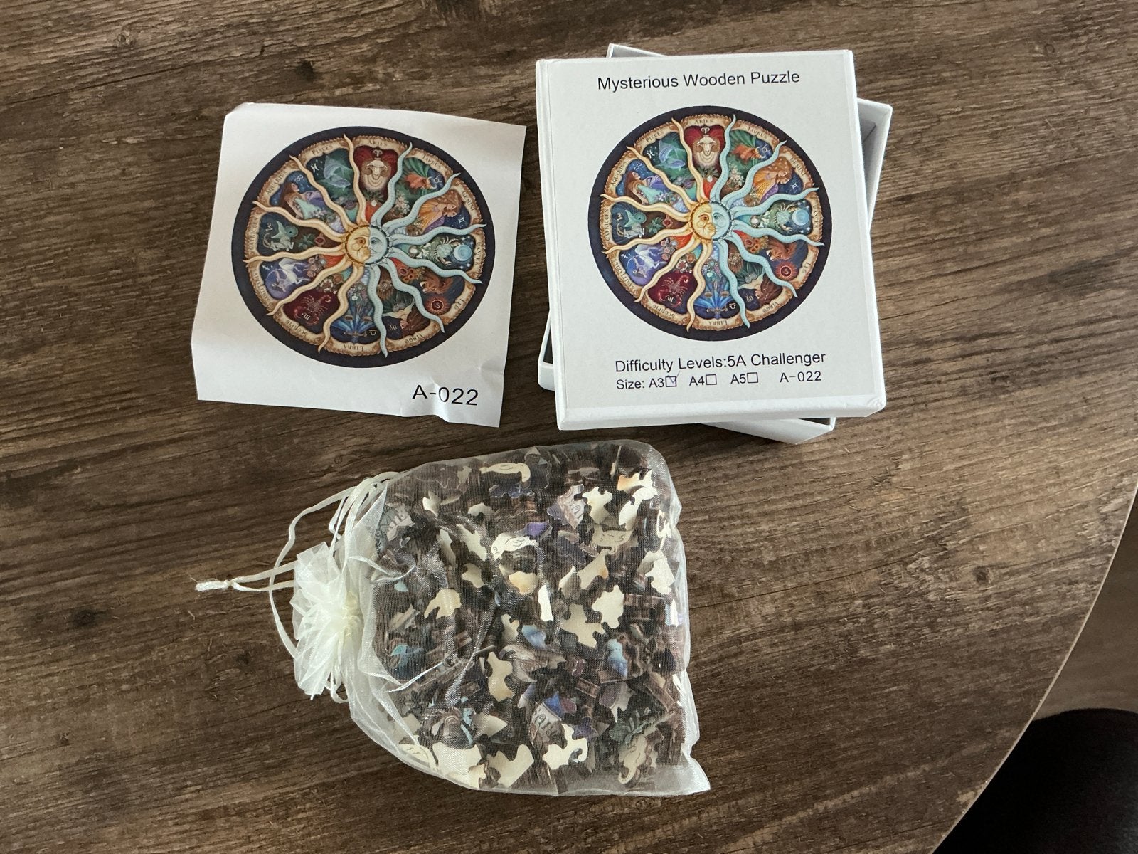 Mysterieus Houten Legpuzzel - A3 formaat, Ophalen of Verzenden, 500 t/m 1500 stukjes, Nieuw, Legpuzzel
