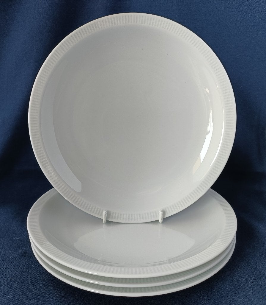 Arzberg / Hutschenreuther Cannelee - 4 witte ontbijtborden, Arzberg, Ophalen of Verzenden, Zo goed als nieuw, Bord(en)