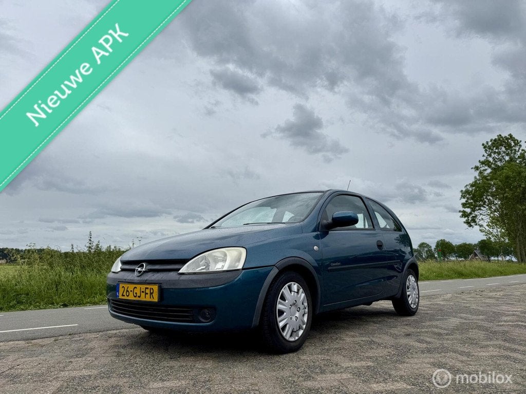 Opel Corsa 1.2-16V Elegance, BJ 2000, Airco, APK Juni 2027, Auto's, Voorwielaandrijving, 450 kg, 31 €/maand, Origineel Nederlands