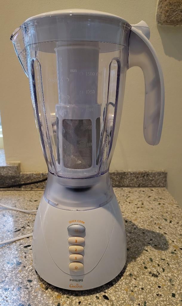 Philips Cucina HR1754 Blender met fruitfilter 500 watt, Witgoed en Apparatuur, Ophalen of Verzenden, Zo goed als nieuw, Blender