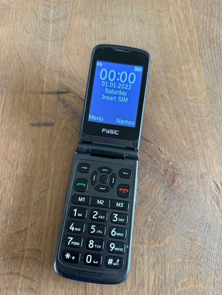 Fysic F15 Klaptelefoon voor senioren - Zwart, Inklapmodel, Ophalen of Verzenden, Zonder simlock, Zonder abonnement
