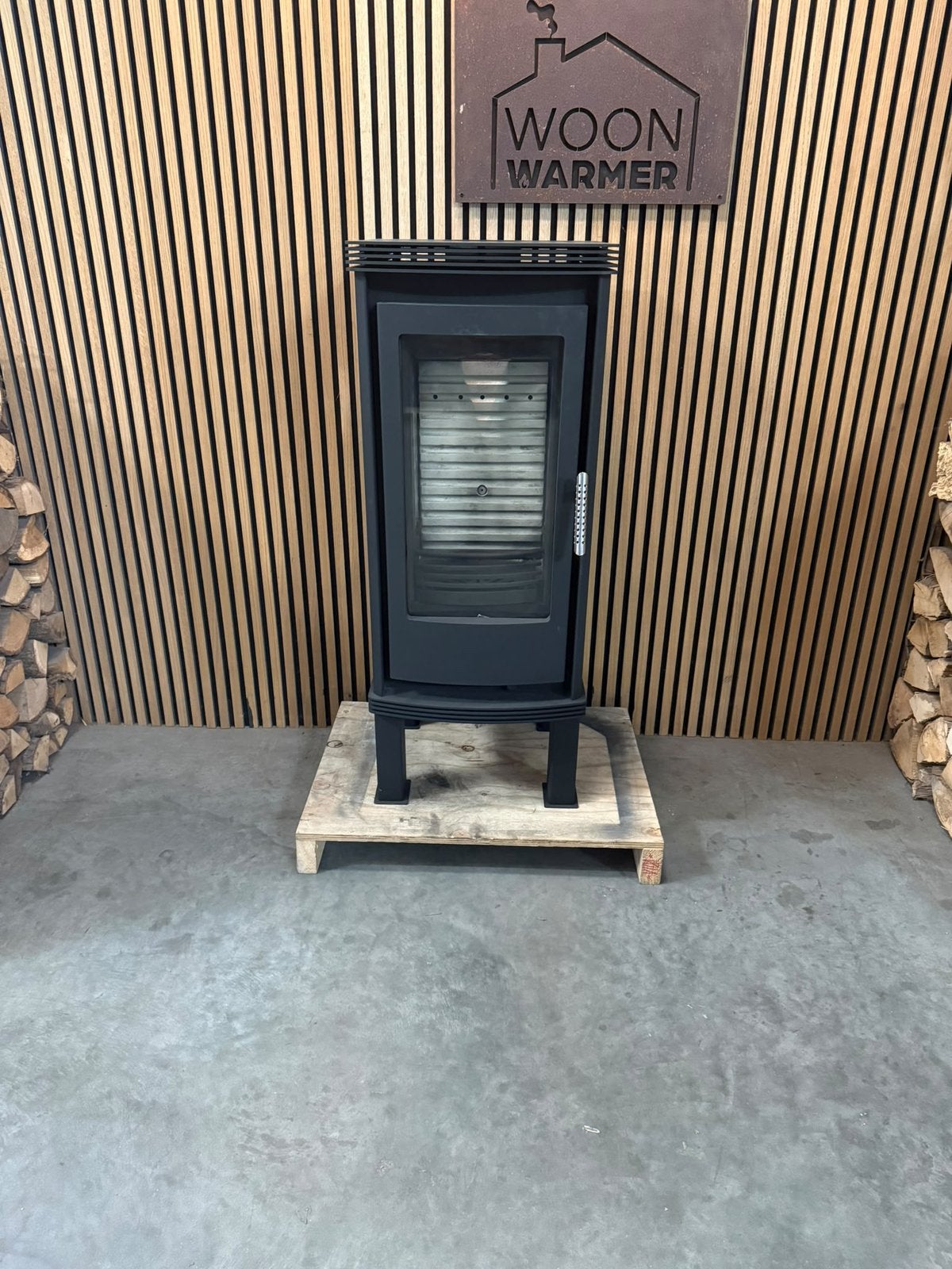 26103 Houtkachel 3 zijdes glas 7kw, Ophalen, Info@woonwarmer.nl, Gebruikt, Houtkachel