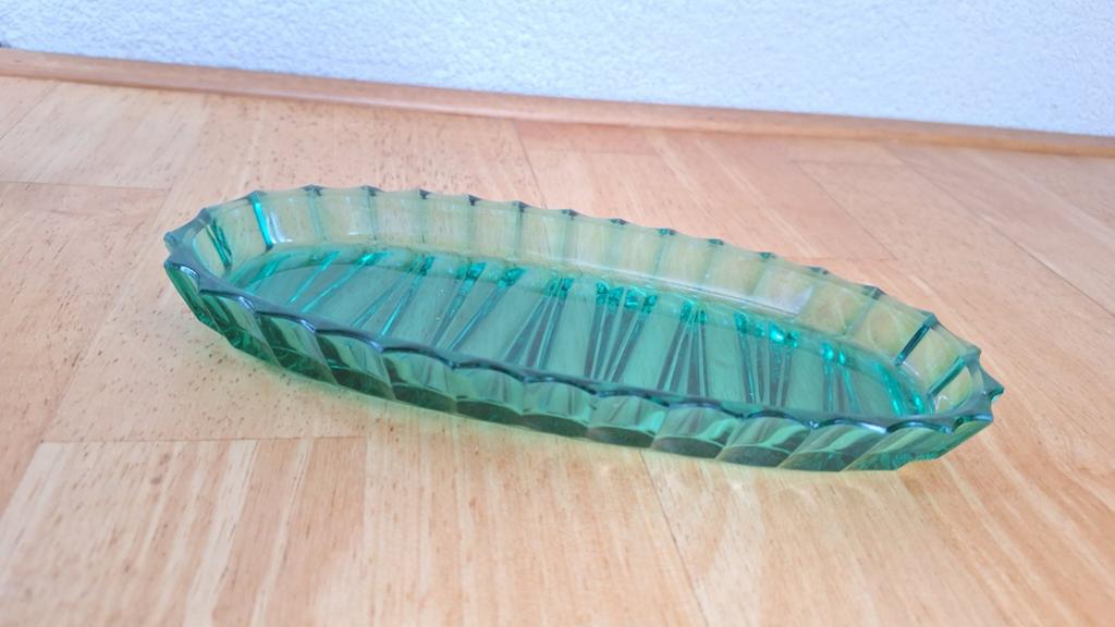 Vintage Groene Glazen Schaal - Decoratieve Fruitschaal, Ophalen