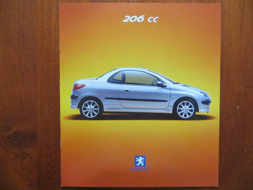 Peugeot 206 CC (sept. 2000) + bijlage: prijslijst (09-2000), Ophalen of Verzenden, Nieuw, Peugeot