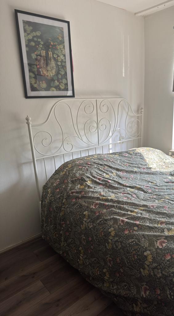 IKEA Leiverik bedframe., Huis en Inrichting, Slaapkamer | Bedden, Ophalen, Gebruikt, Wit, Tweepersoons