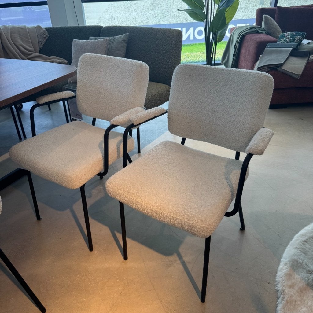 2x Armstoel Bady - Stof Wit - IN.HOUSE, Huis en Inrichting, Stoelen, Niet ingevuld, Niet ingevuld, Niet ingevuld