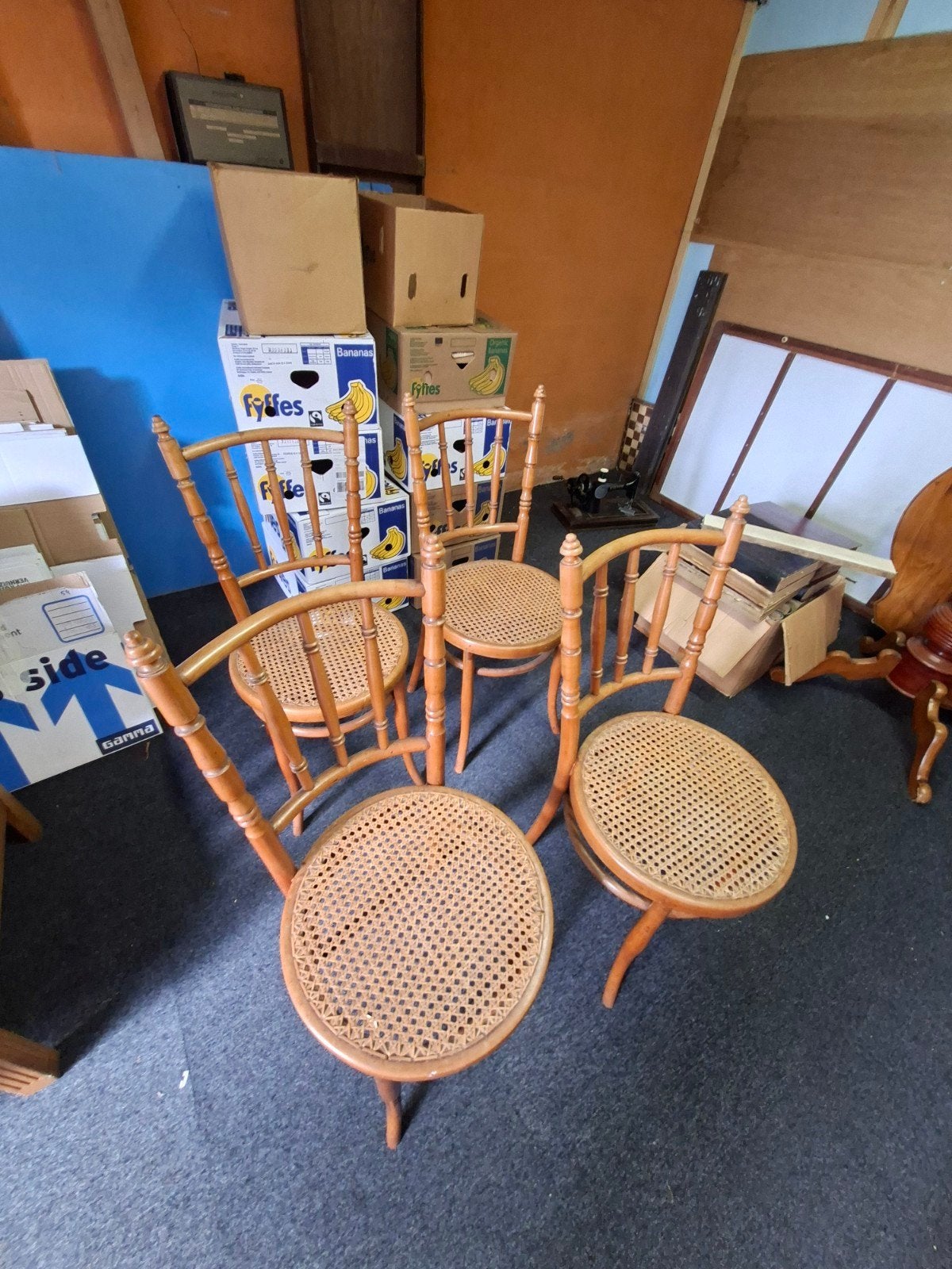 Tafel met stoelen, Huis en Inrichting, Stoelen, Ophalen, Gebruikt, Bruin, Vier