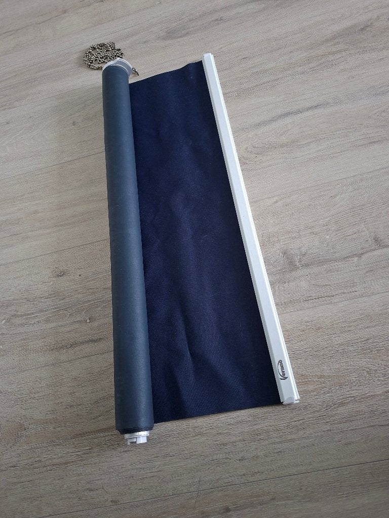 Rolgordijn donkerblauw 65 breed x 190 hoog, Ophalen, Gebruikt, Rolgordijn, Blauw
