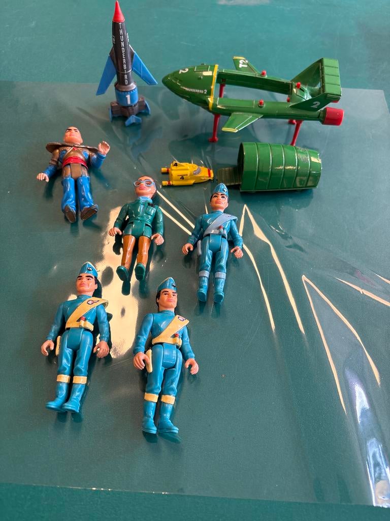 Vintage Thunderbirds speelgoedset - voertuigen en figuren, Ophalen of Verzenden, Gebruikt, Jongen of Meisje