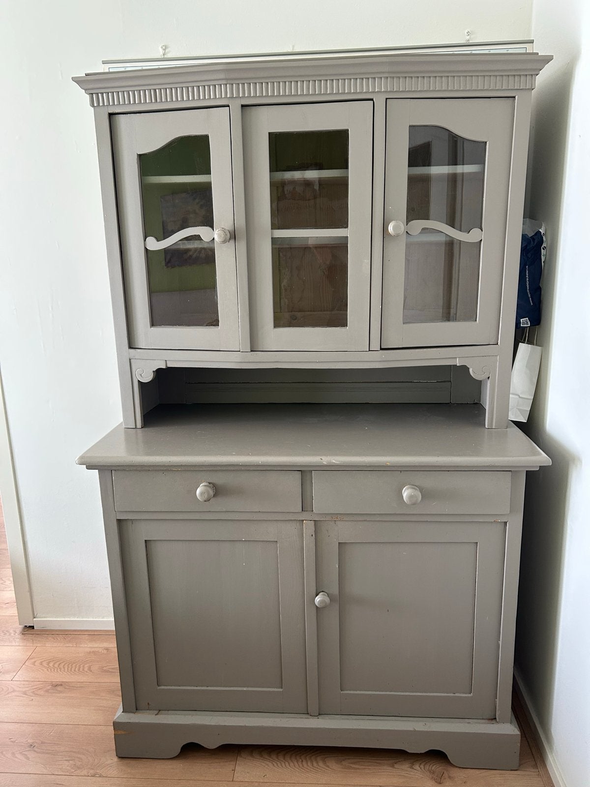 Buffetkast in twee delen - 197 cm hoog, Ophalen, Gebruikt, 100 tot 150 cm, Met lade(s)