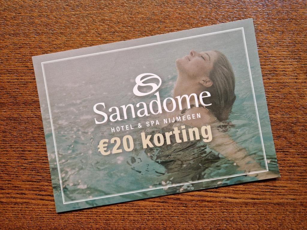 Kortingsvoucher €20 voor Sanadome, Nijmegen, Tickets en Kaartjes, Kortingen en Cadeaubonnen, Kortingsbon, Spa of Sauna