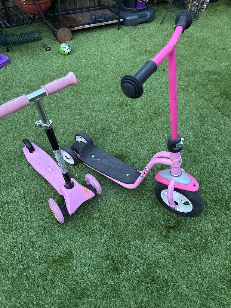 Twee steppen, Ophalen, Gebruikt, Loopfiets