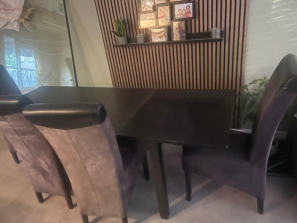 Uitschuidbare Eettafel met stoelen, Ophalen, Gebruikt, 200 cm of meer, 50 tot 100 cm