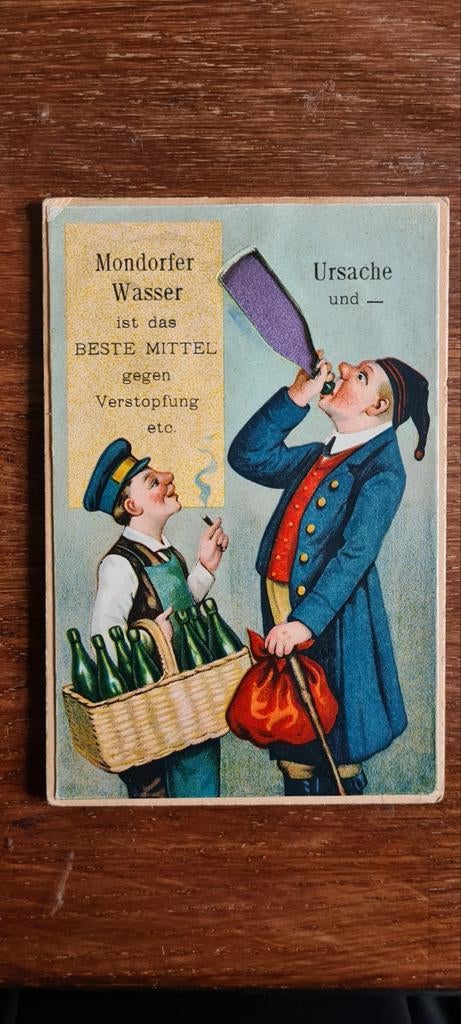 Oude reclame prent Mondorfer Wasser, Verzamelen, Ophalen of Verzenden, Gebruikt, Reclamebord