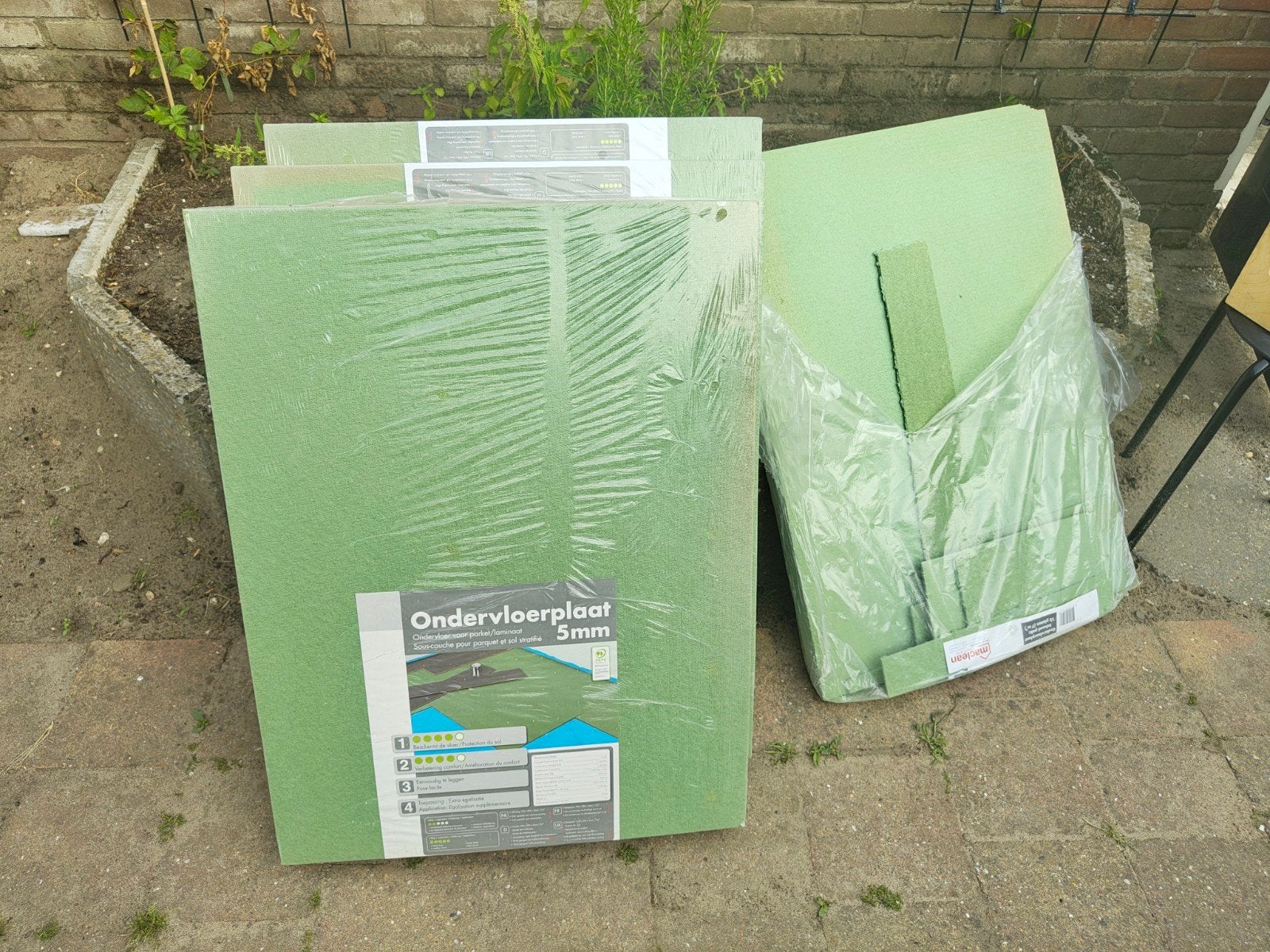 Groene ondervloerplaten 5mm - ca. 25m², Doe-het-zelf en Verbouw, Vloerdelen en Plavuizen, Ophalen, Overige materialen, 30 cm of meer