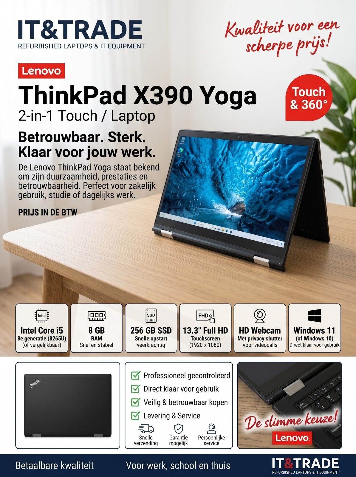 Lenovo ThinkPad X390 Yoga | 2-in-1 Touch | i5 | 8gb | 256gb