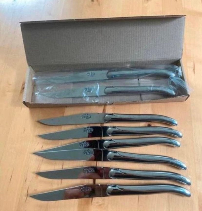 Steakmessen Laguiole 8 stuks NIEUW, Ophalen of Verzenden, Zo goed als nieuw, Rvs of Chroom