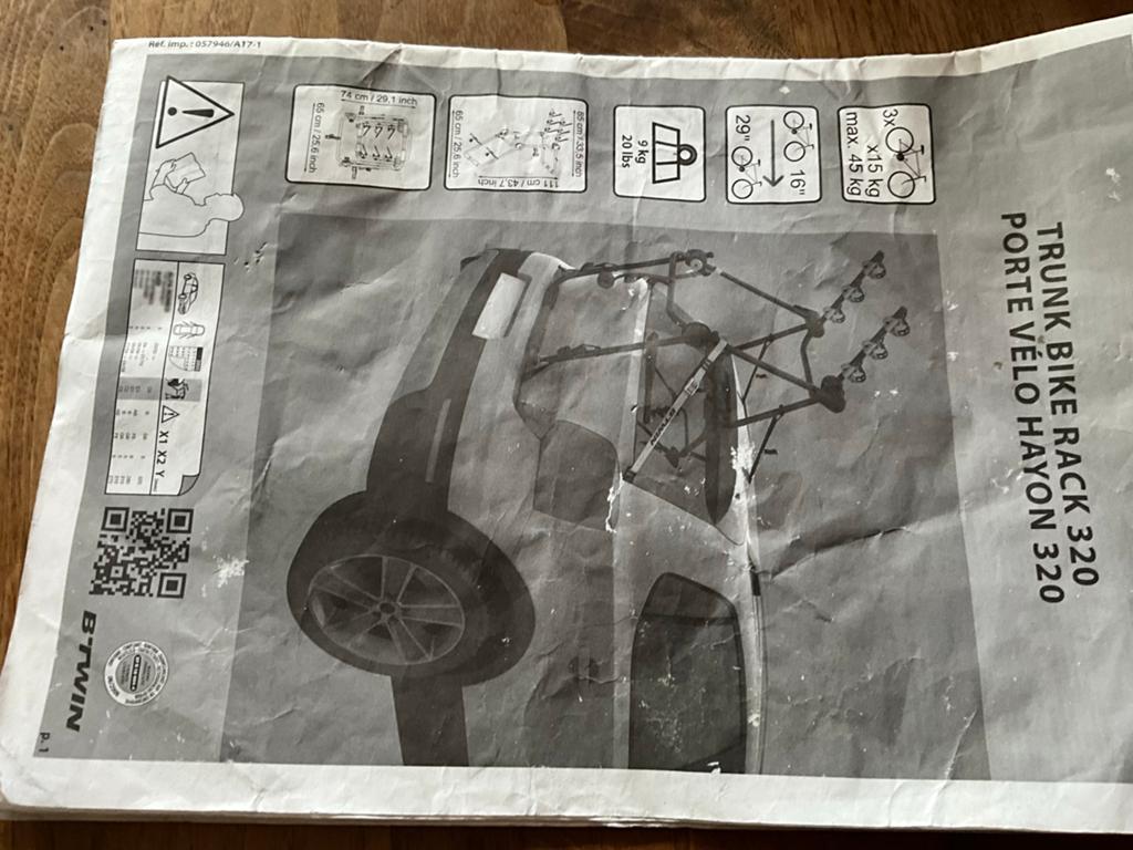 B'Twin Trunk Bike Rack 320 - Fietsendrager, Ophalen, Gebruikt, Overige typen