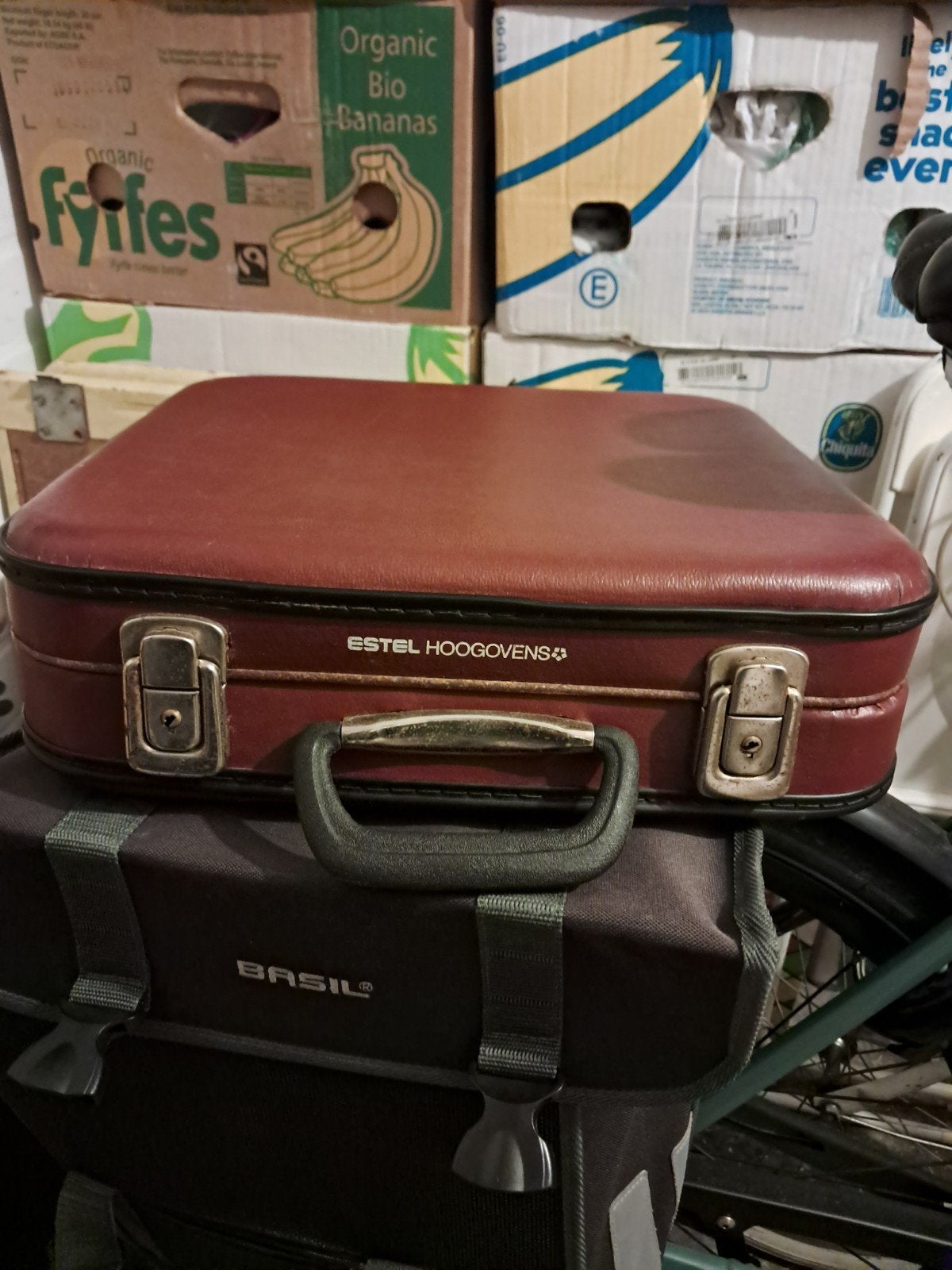 Estel Hoogovens vintage koffertje, Ophalen, Overige materialen, Gebruikt, Slot