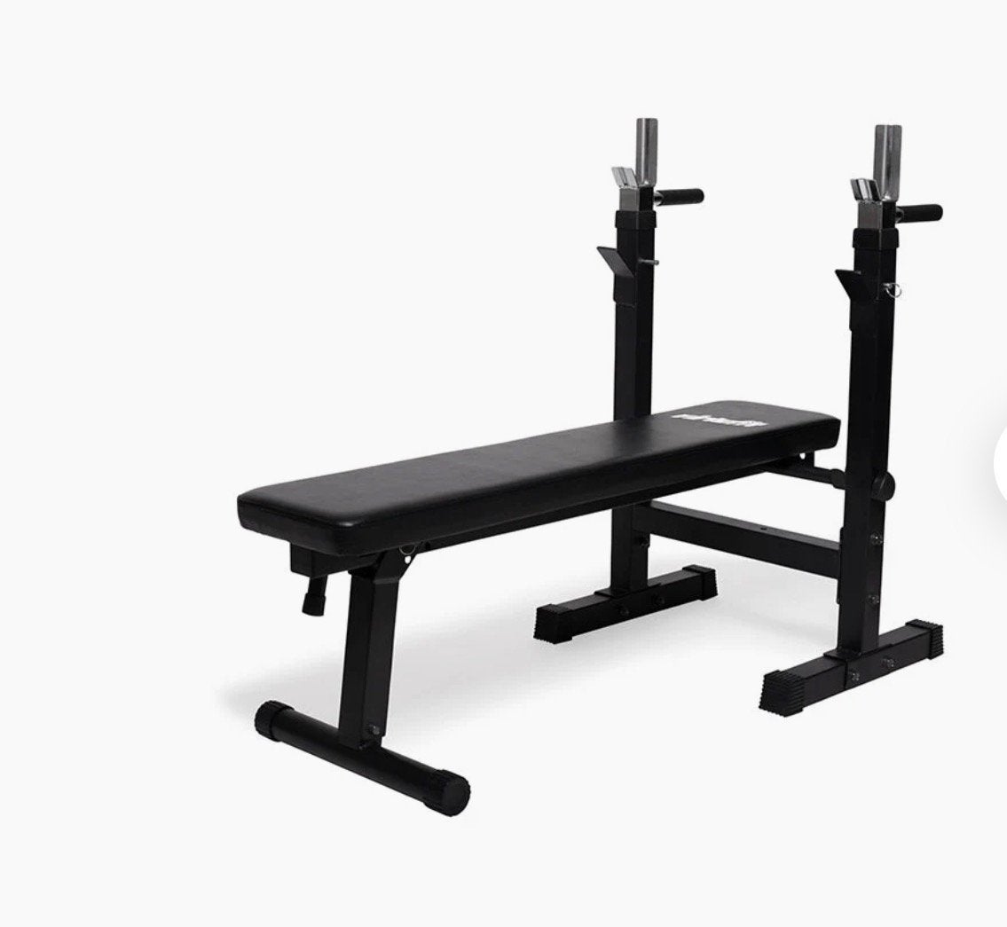VirtuFit Halterbank (Inklapbaar) + Halterstang, Ophalen, Zo goed als nieuw, Fitnessbank