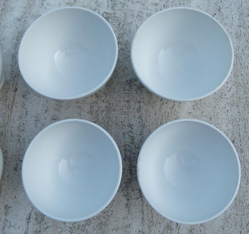 8 x Société Céramique Witte Koffie Kommen, Antiek en Kunst, Antiek | Servies los, Ophalen of Verzenden