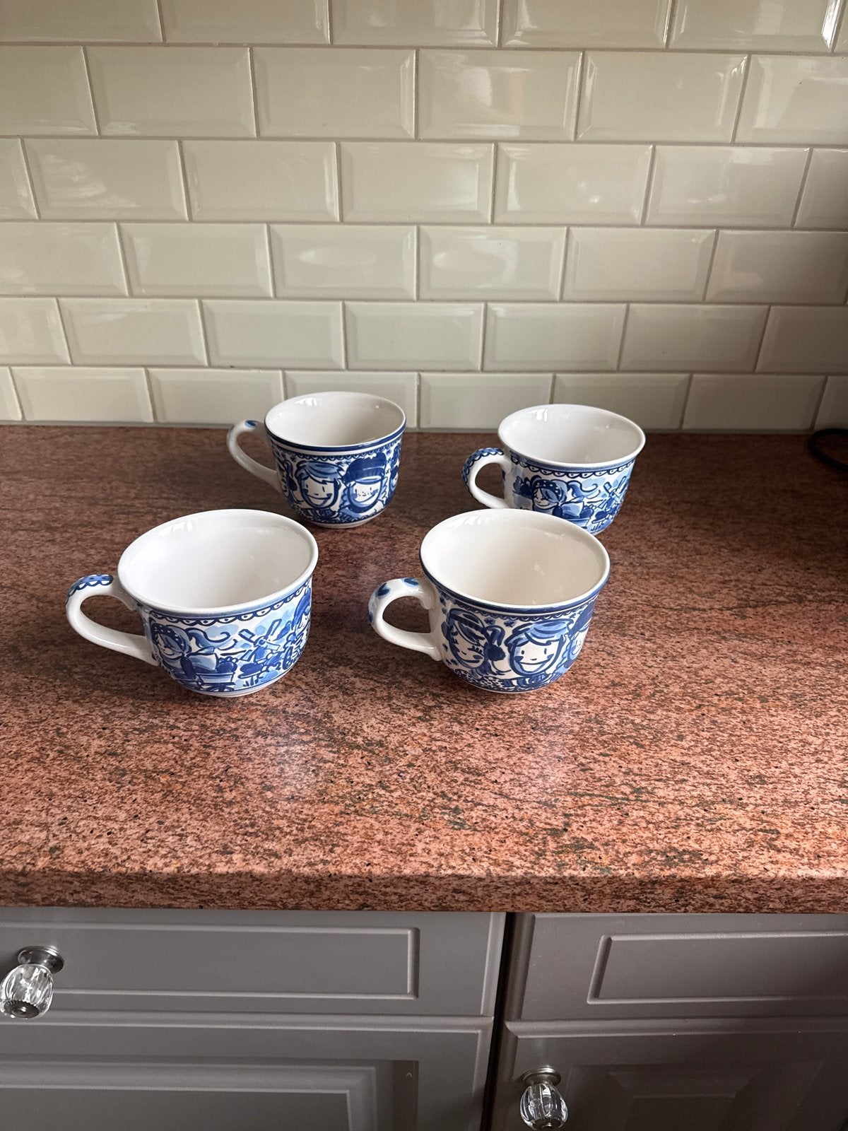 4 Delfs Blond Amsterdam soepkommen, Gebruikt, Keramiek, Ophalen of Verzenden, Kom(men)