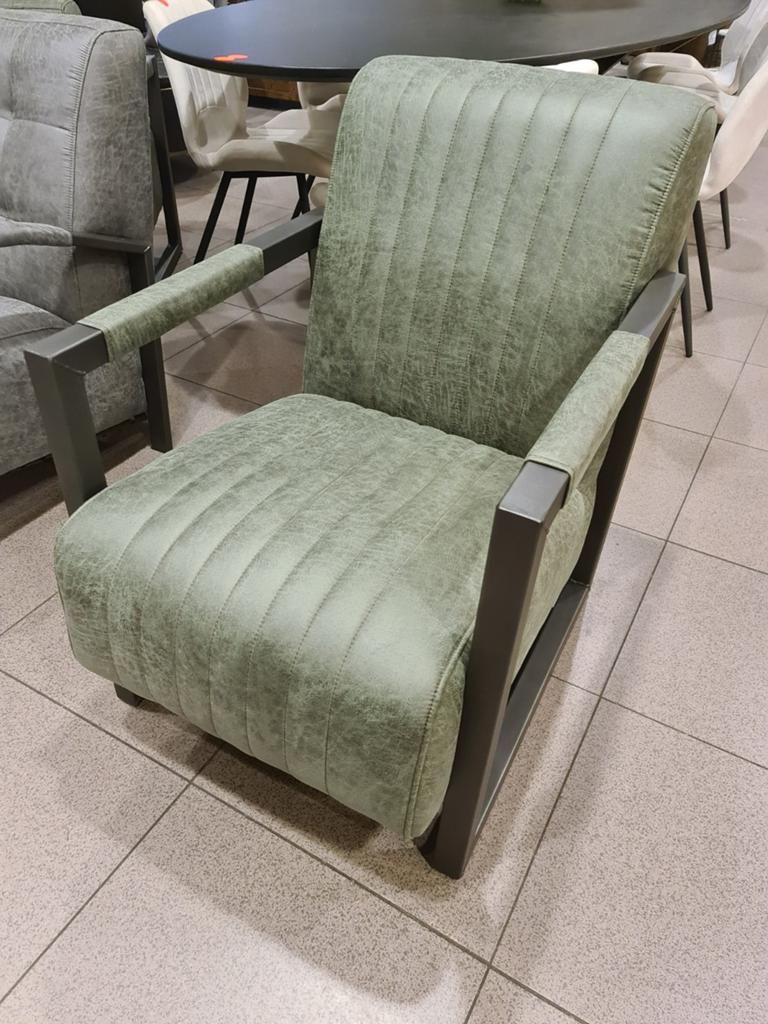 Nieuwe fauteuil leer microvezel groen €120, Ophalen, Industrieel landelijk barok brocante koloniaal boheems vintage, ., Nieuw