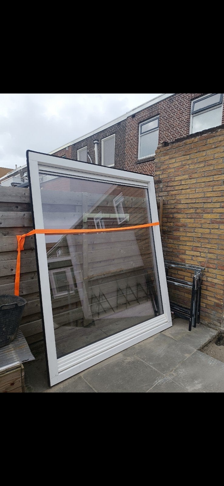 Kunststof kozijn wit 175 x 215 cm – HR++ glas + ventilatiero, Ophalen, Kunststof, Gebruikt, Raamkozijn