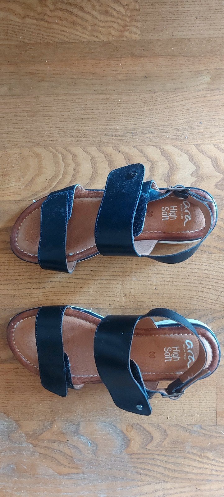 1 Paar Donkerblauwe ARA SANDALEN Maat 39, ARA, Blauw, Zo goed als nieuw, Sandalen of Muiltjes