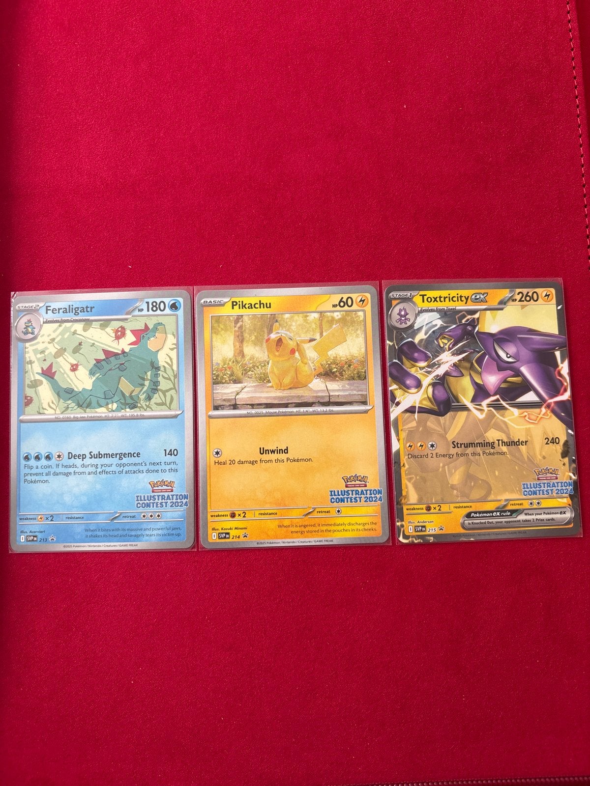 Pokémon Kaarten: Feraligatr, Pikachu, Toxtricity EX, Ophalen of Verzenden, Zo goed als nieuw, Meerdere kaarten