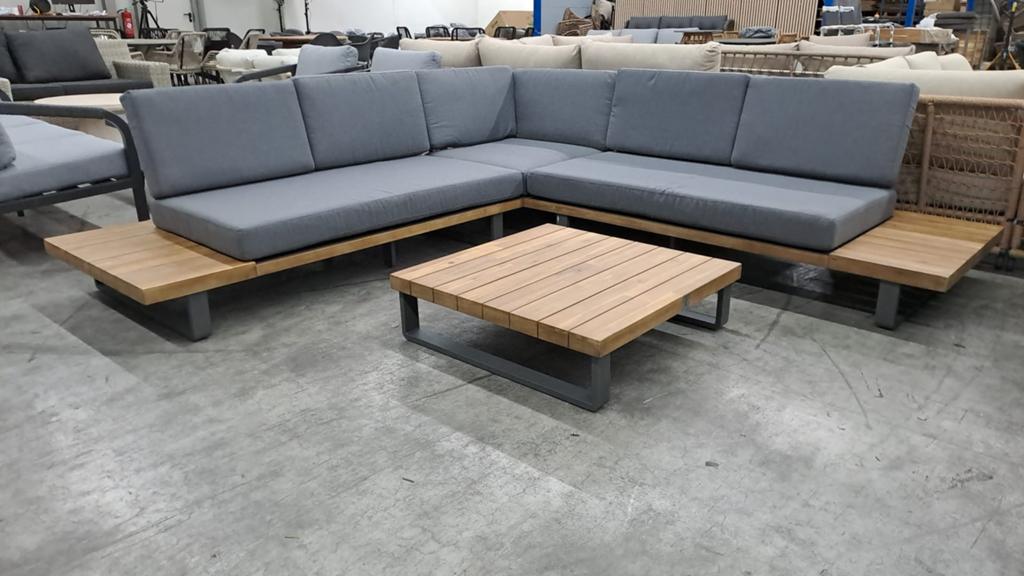 Salvador hoek loungeset | aluminium + hardhout | 260x260cm, Ophalen, 5 zitplaatsen, Aston Martinlaan 36, Hardhout