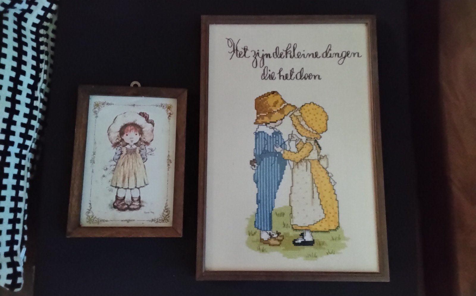Holly hobby sarah kay borduurwerken: meisje en stelletje, Minder dan 50 cm, Gebruikt, Overige typen, Ophalen of Verzenden
