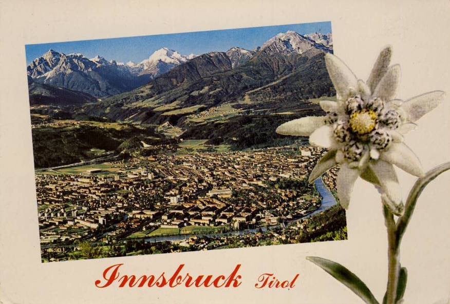 Innsbruck - panorama, Ophalen of Verzenden, 1960 tot 1980, Gelopen, Oostenrijk